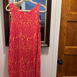 Nomadic Traders Red and Orange Floral Midi Dress